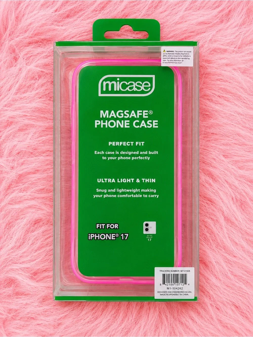 Pink MagSafe Compatible Transparent Silicone Phone Case